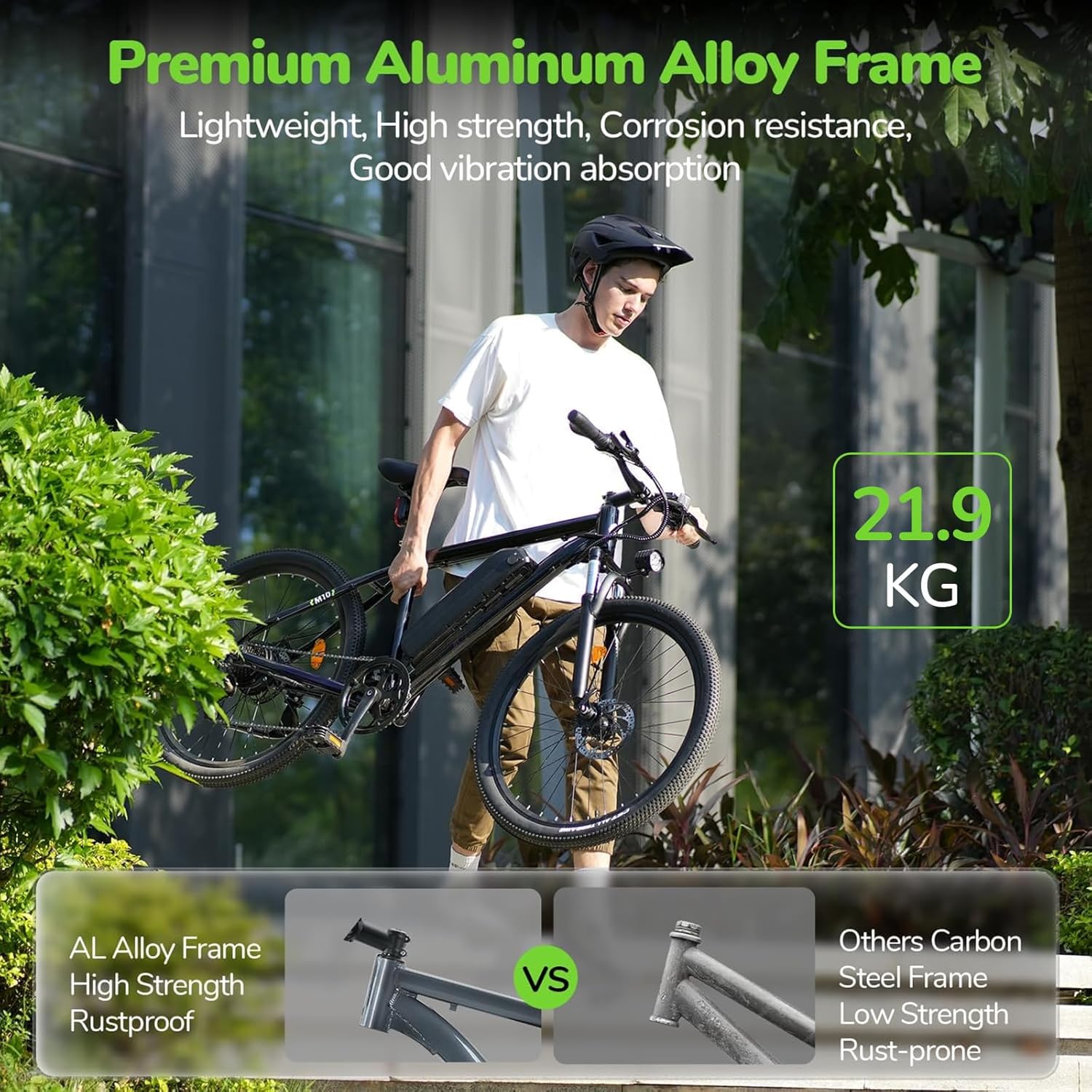 RidePlux 750W 35-Speed Electric Mountain Bike in black with 26-inch tires